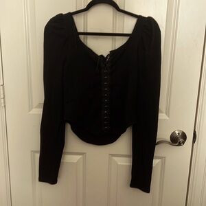Free People cropped corset top M nwot